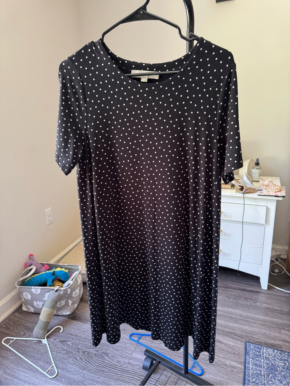 Loft black polka dot dress